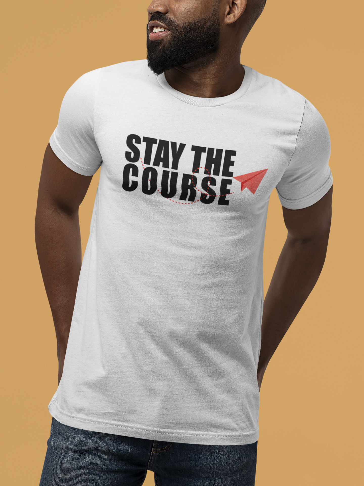 White Stay the Course Logo Shirt